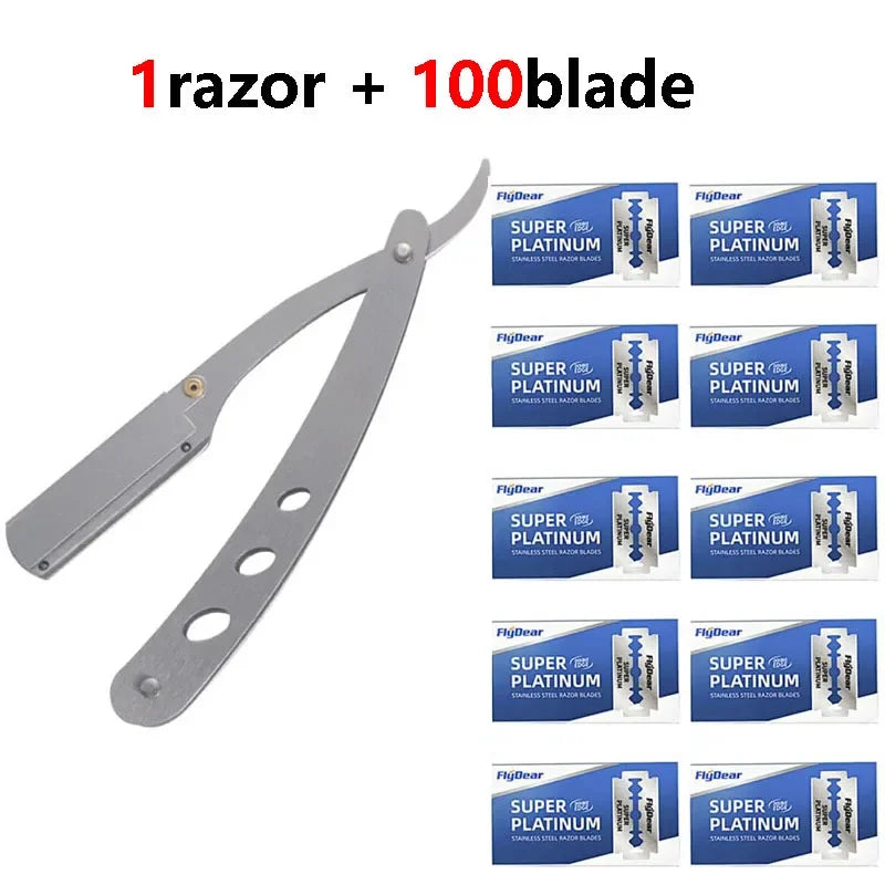 Edge Stainless Steel Shaver Barber Razor Men Professional Manual Shaver StraightFolding Shaving Shave With Blade