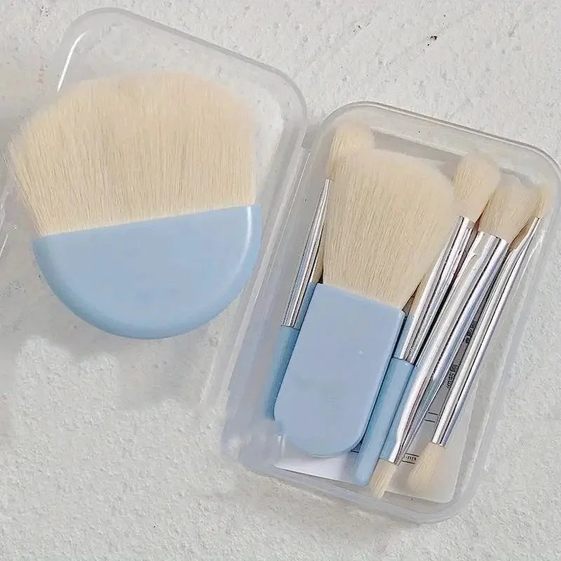 6Pcs Mini Makeup Brushes Set With Box Portable Cosmetic Powder Foundation Blush Blending Concealer Make Up Brushes Makeup Tool
