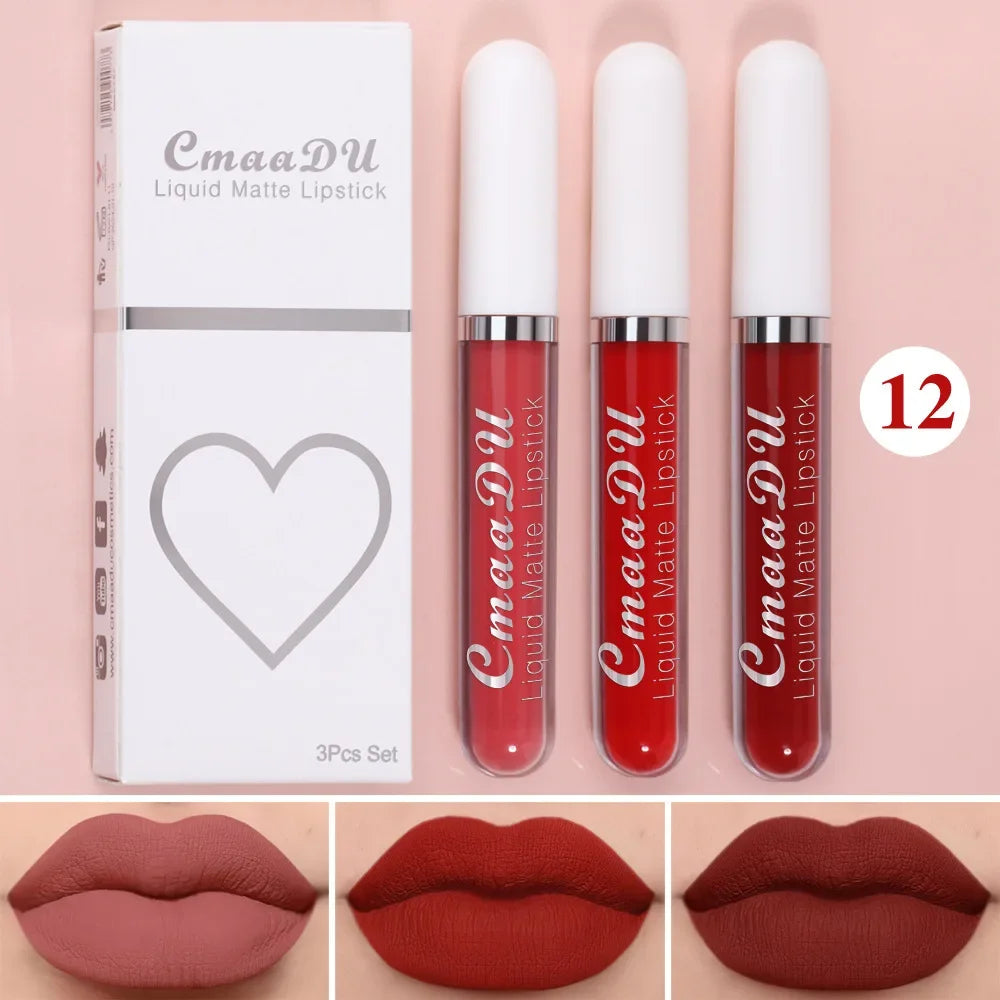 Women's Sexy Long-Lasting Velvet Matte Lip Gloss - Waterproof Nonstick Red Liquid Lipstick for Beauty Makeup