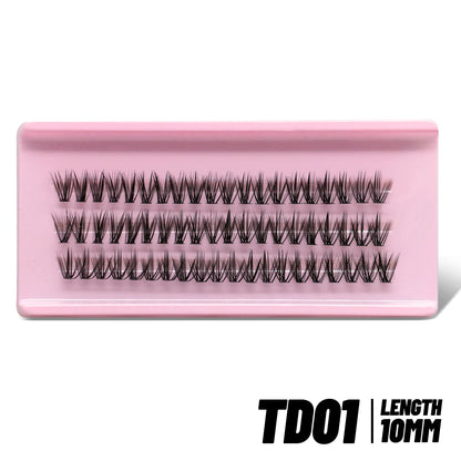 GROINNEYA Self Adhesive DIY Lash Extension Kit Lash Clusters No Glue Needed DIY Lash Extension Pre Glued Cluster Lashes