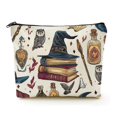 1pc Wizard Makeup Bag - Foldable & Lightweight Cosmetic Pouch with Zipper, Ideal Cute Travel Organizer, Birthday Gift