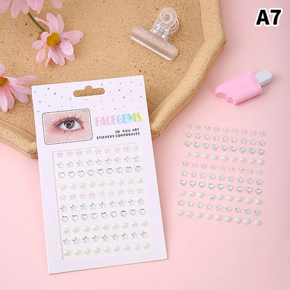 Makeup Diamond Eyes Face Festival DIY Body Crystal Gems Tattoo Adhesive Rhinestone Nail Art Decoration Acrylic Eyeshadow Sticker
