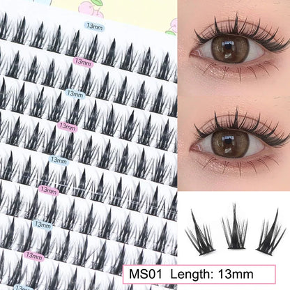 10 Pairs Fairy False Eyelashes Little Devil Individual Lashes Extension Naturally Heat Bonded Cluster Lashes Makeup Tools