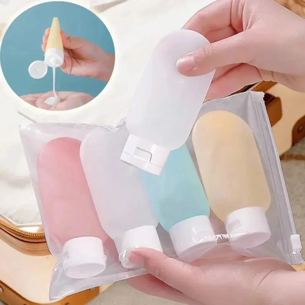 Empty bottles packaged in soft silicone squeeze tubes, refillable water bottles, available for bulk purchase