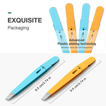 Colorful Stainless Steel High-Quality Eyebrow Tweezer Hair Beauty Fine Hairs Puller Slanted Eye Brow Clips Removal Makeup Tools