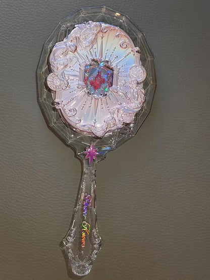 Flower Knows Sweet Bear Series Handheld Makeup Mirror - Creamy Pink