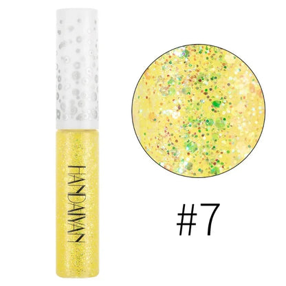 12 Color Liquid Glitter Eyeliner Pearl Shimmer Fashion Sequin Gel Waterproof Lasting Quick Dry Blue Silver Eyeliner Party Makeup
