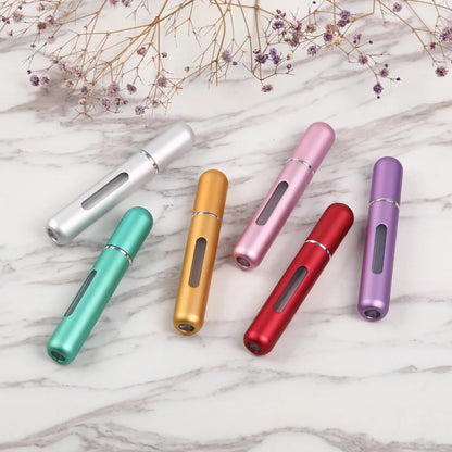 8/10ml Mini Portable Refillable Perfume Bottle Atomizer Pump Aluminum Spray Bottle Cosmetic Container Travel Makeup Tools