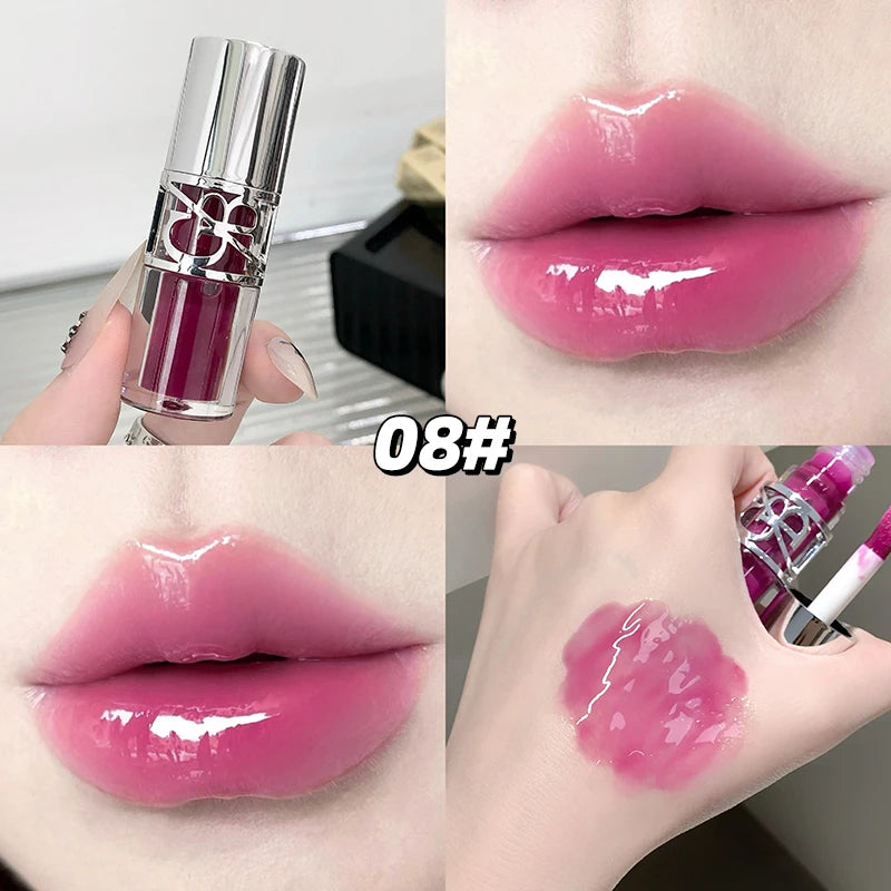 Gege Bear Sparkling Mirror Water Lip Gloss,hydrating and moisturizing Lip Gloss makeup, long-lasting color display lipstick gift