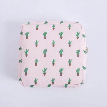 Women Sanitary Napkin Tampon Storage Bag Cute Sanitary Pad Pouches Portable Makeup Lipstick Key Earphone Data Cables Organizer