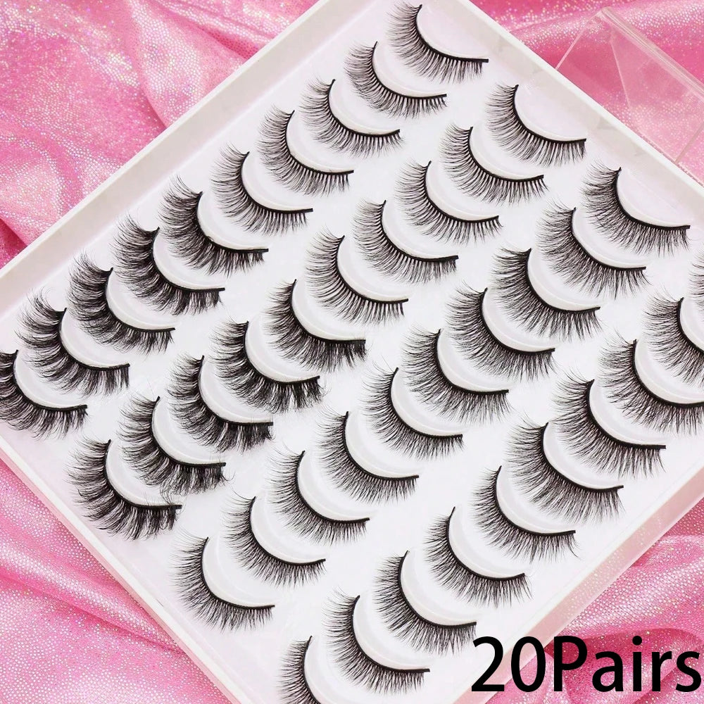 AYRMILLA 5/20Pairs 3D Mink Lashes Natural False Eyelashes Dramatic Thick Fake Eyelash Extension Faux Cils Wholesale Makeup Tools