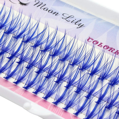 Blue Purple Mix Colored Lashes Cluster Eyelash Extension Natural Long 20D Volume Effect Faux Bunche Individual Makeup Cilias