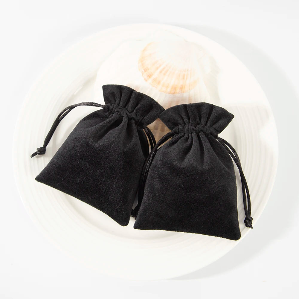 5Pcs Velvet Drawstring Bag 7x9cm 8x10cm 9x12cm 10x15cm 12x16cm 13x18cm 15x20cm Suede Flannel Gift Storage Pouch Makeup Organizer
