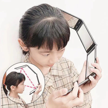 1PC 4 Way Mirror 360 Degree Handheld Desktop Portable Foldable Makeup Mirrors For Self Hair Cutting Make Up Beauty Tool