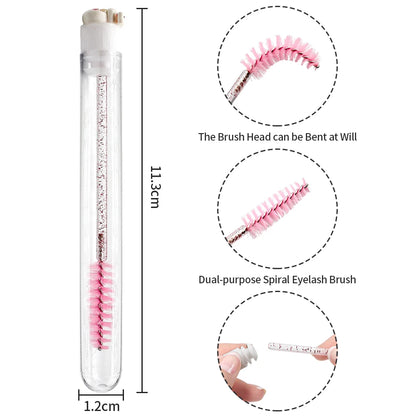 Christmas Eyelash Brush Tubes With Lash Reusable Mascara Wands Replaceable Makeup Applicators Dust-proof Lash Extension Supplies