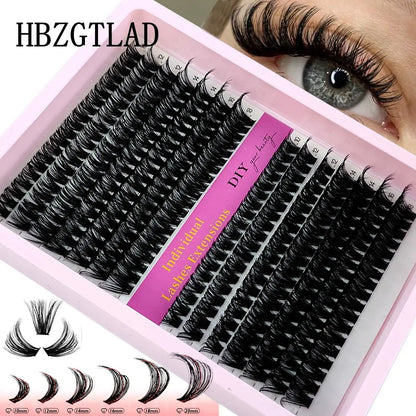 New 60D/80D/100D Mix Eyelash Clusters 10-18mm Mix Wispy Individual Lashes Extensions 266/280pcs DIY Mink False Eyelashes Makeup