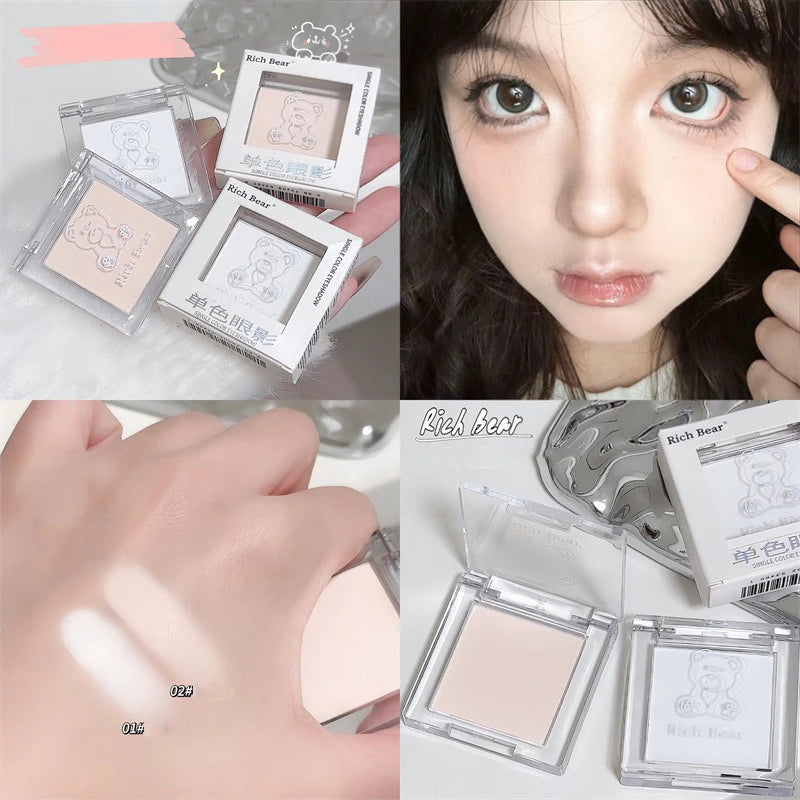 White Jade Color Eyeshadow Matte High Gloss Eyeshadow Makeup Palette Soft Brightening The Face Matte Velvet Eye Shadow Powder