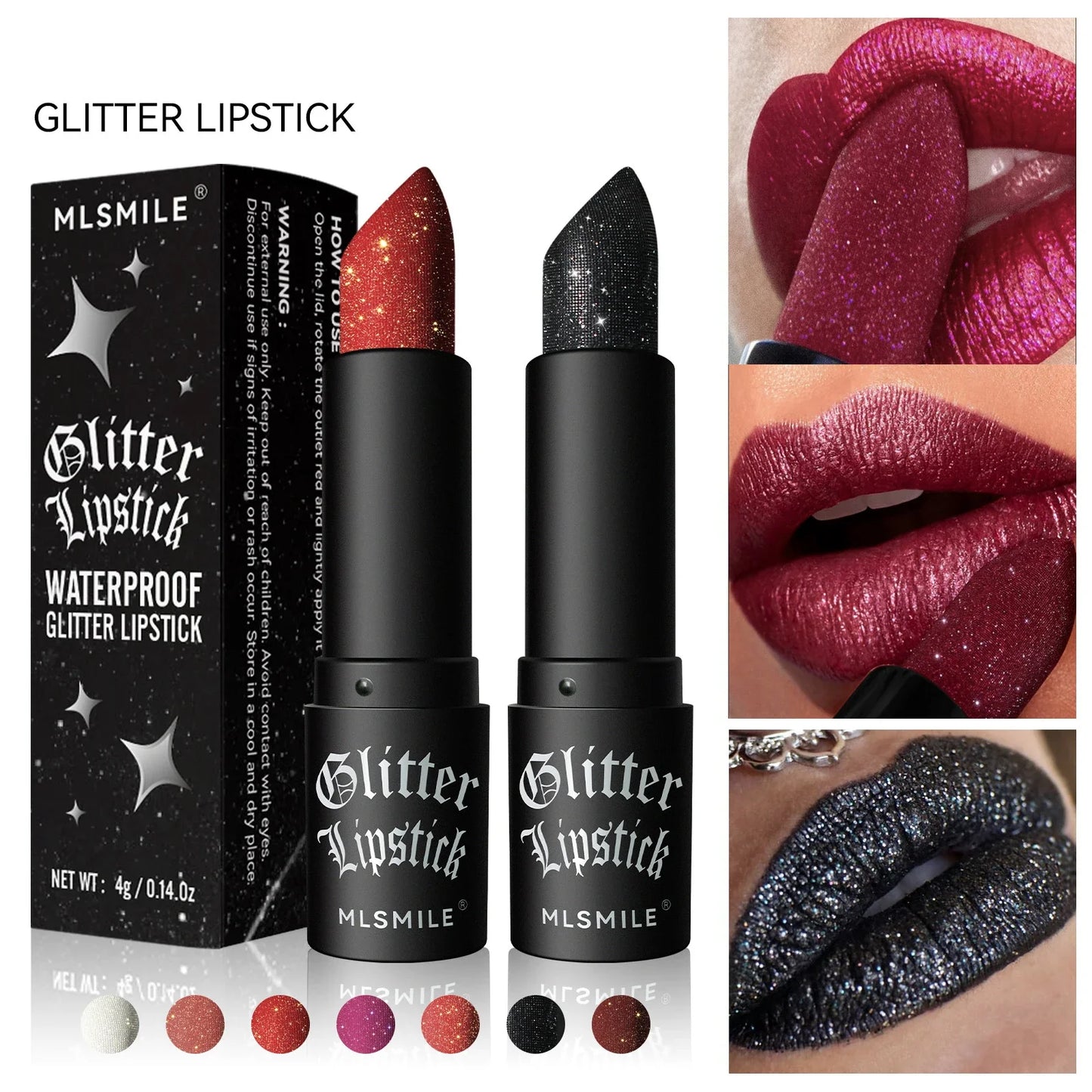 Waterproof Nude Glitter Lipstick 7 Colors Long Lasting Non-stick Cup Velve Red Mermaid Sexy Shimmer Lipsticks Makeup Cosmetic