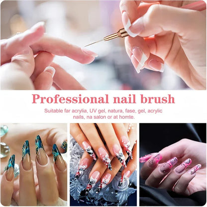 5pc/1set Nail Art Liner Brushes Long Lines Liner Brush UV Gel Polish Painting Nail Design Brush Plastic Handle Nail Drawing Pens
