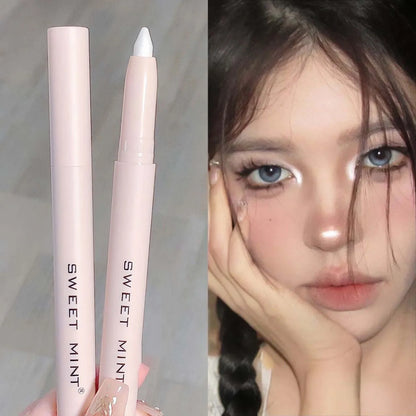 White Eyeliner Shiny Glitter Eyeshadow Stick Eye Liner Pen 15 Colors Matte Brown Pink Pearlescent Eyes Makeup Brighten Silkworm