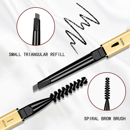 6-color small gold eyeliner pen - double-ended long-lasting eyeliner, waterproof and non-marring eyeliner, brush-style eyeliner