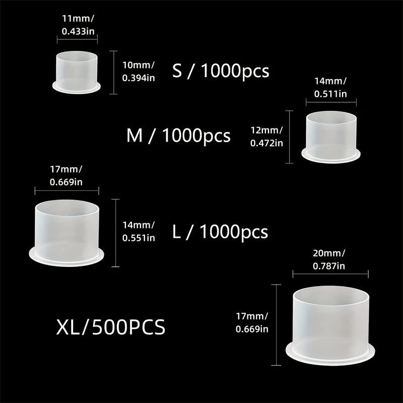 Disposable Tattoo Transparent Ink Cups Permanent Makeup Coloring Pigment Cup Container Tattoo Accessory for Tattoo Artists