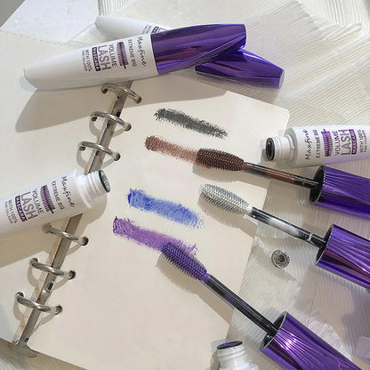 Colorful Eyelash Mascara 5D Silk Fiber Volume Curling Lengthening EyeLashes Extension Purple Blue White Waterproof Eye Makeup