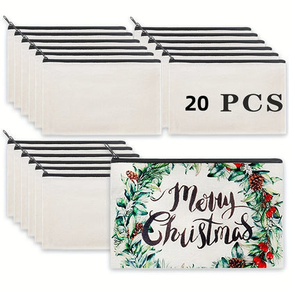 Customizable Sublimation Canvas Makeup Bags - Diy Heat Transfer Pencil Cases With Clear Window - Durable, Stylish & Ideal Person
