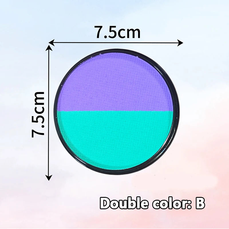 30G Multicolor Watercolor Face Paint,Dual-Tone,Easy Wash Water-Based Body Art for Stage Makeup,Art Supplies Christmas, Halloween