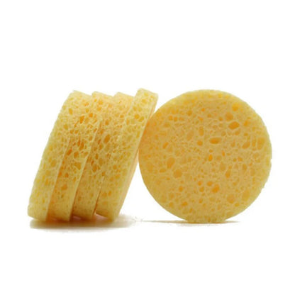 10pcs 8cm Face Round Makeup Remover Tool Natural Wood Pulp Sponge Cellulose Compress Cosmetic Puff Facial Washing Sponge