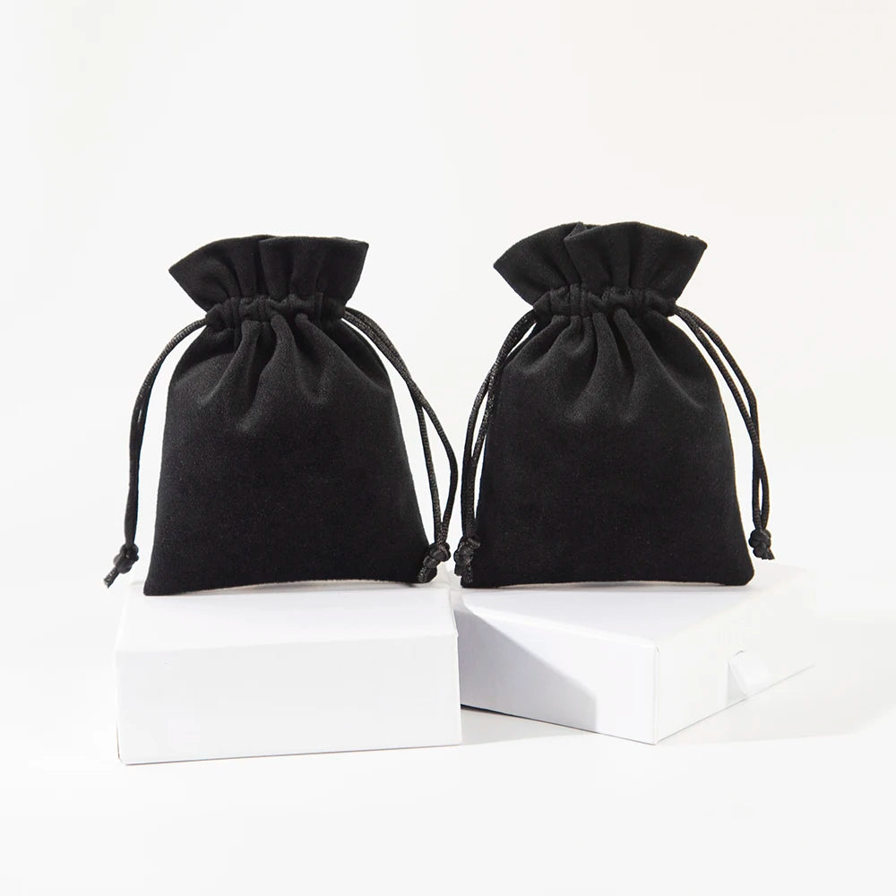 5Pcs Velvet Drawstring Bag 7x9cm 8x10cm 9x12cm 10x15cm 12x16cm 13x18cm 15x20cm Suede Flannel Gift Storage Pouch Makeup Organizer