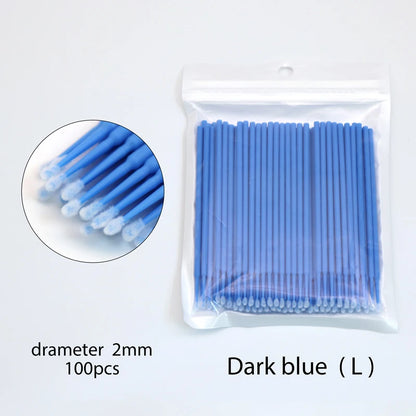 100Pcs Disposable MicroBrush Lash Cotton Swab Eyelash Extension Glue Cleaning Brushes Applicator Sticks Makeup Tools Wholesale
