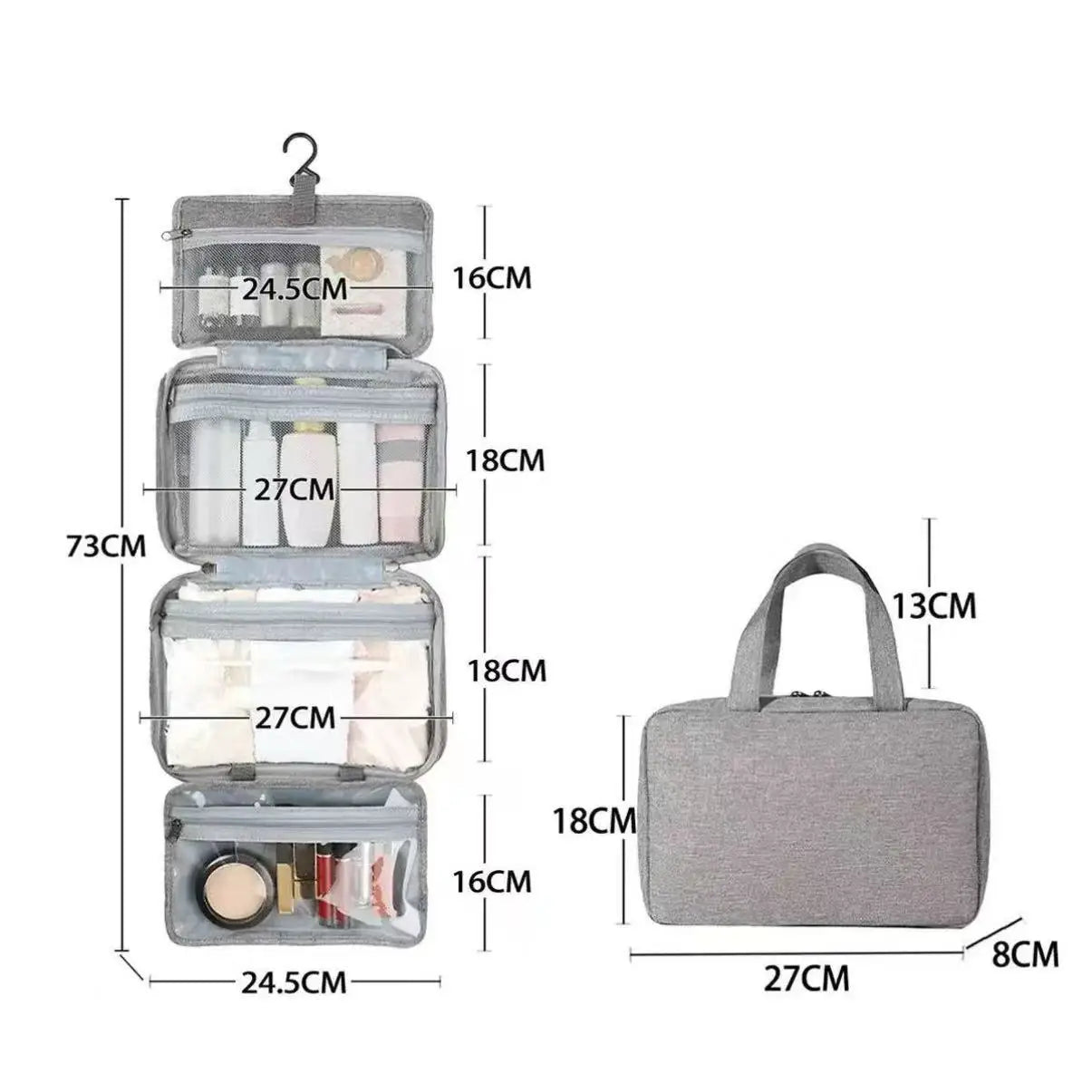 Large Hanging Hook Toiletry Bag Waterproof Folding Handbag Travel Makeup Cosmetic Razor Storage Organizer Case Bathroom Supplies