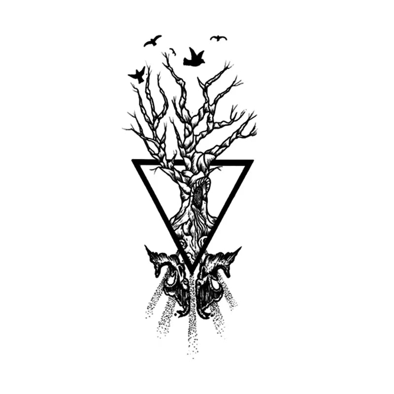 Tattoo Stickers Totem Black Color Flash Temporary Waterproof Party Fake Makeup Neck Hand Arm Body Art for Men Women