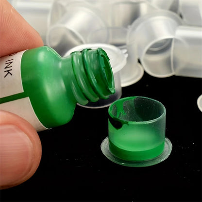 Disposable Tattoo Transparent Ink Cups Permanent Makeup Coloring Pigment Cup Container Tattoo Accessory for Tattoo Artists
