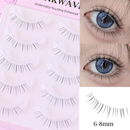 5 Pair Clear Band Lower Eyelashes Handmade False Eyelashes Bottom Lashes Natural Manga Lashes douyin makeup lash Extension