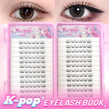 【K-pop 2.0 Style】Self Adhesive False Eyelashes - No Glue Needed Easy to Wear in Seconds Trendy for Daily/Party Eye Makeup