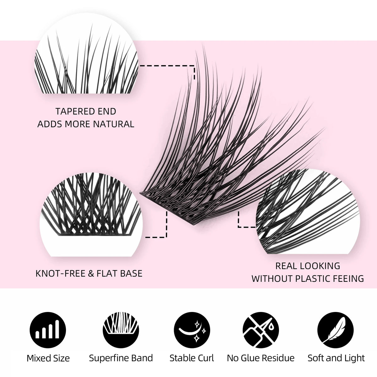 Super Cheap MASSCAKU Segemented DIY Handmade Make up Fake Lashes Cosplay Eyelashes Brush Bond maquillaje Makeup Products Fan