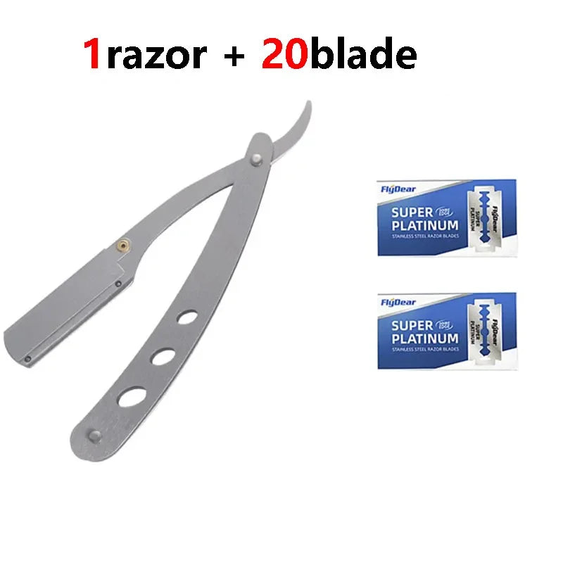Edge Stainless Steel Shaver Barber Razor Men Professional Manual Shaver StraightFolding Shaving Shave With Blade