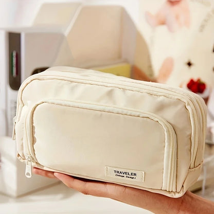 A Large-capacity Multi-layer Pencil Case, A Simple Multi-purpose Student Stationery Box And Makeup Storage Bag