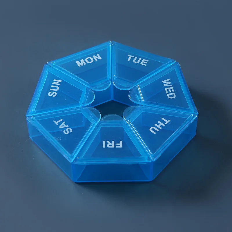 Portable Pill Box 7 Day 7 Compartments Food Grade PP Plastic Medicine Organizer Travel Pill Case