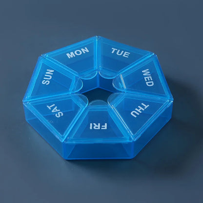 Portable Pill Box 7 Day 7 Compartments Food Grade PP Plastic Medicine Organizer Travel Pill Case