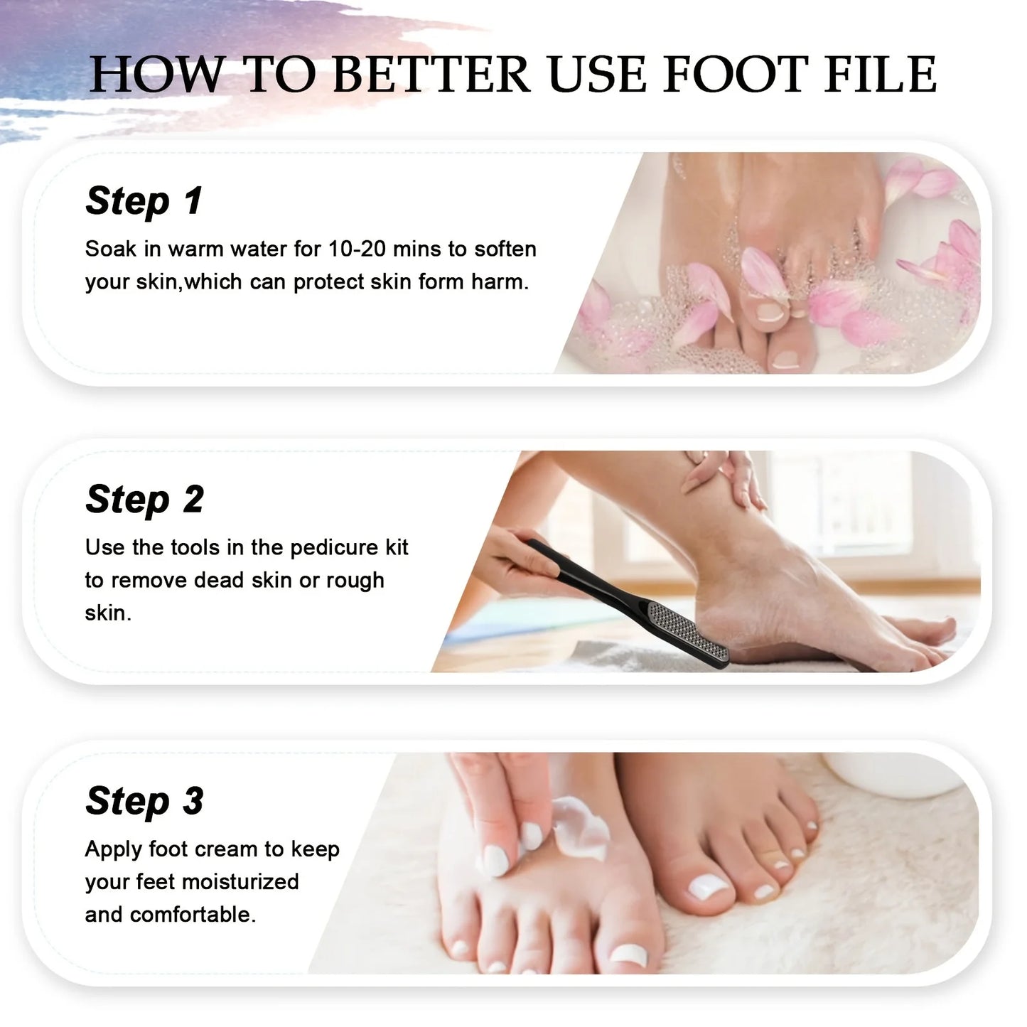 8/10-in-1 Professional Pedicure Kit Stainless Steel Callus Shavers Get Soft Smooth Feet with Stainless Steel Foot Care Tools