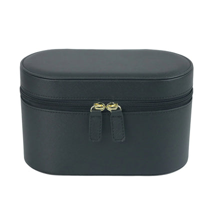 Customizable Name Ladies Saffiano Split Leather Travel Toiletry Case Bag - Makeup Organizer Dopp Kit Cosmetic Bag Set
