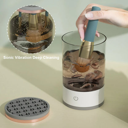 Makeup Brush Cleaner Machine USB Powered Electric Make-Up Brush Cleaner Dryer Dust-Proof for All Size Beauty Makeup Brushes Set