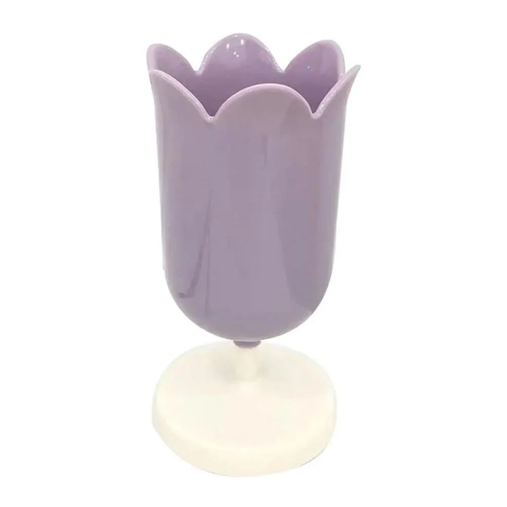 Plastic Flower Decoration Creative Pencil Cup Tulip Pencil Organizer Desk Organizer Makeup Brush Holder Girls Room Ornament