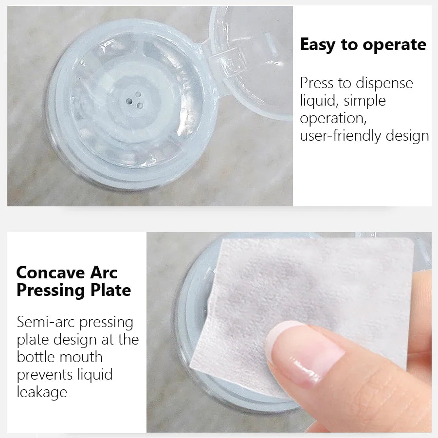 100ml Lockable Press Bottle Pump Dispenser Refillable Nail Polish Makeup Remover Manicure Cleaner Container