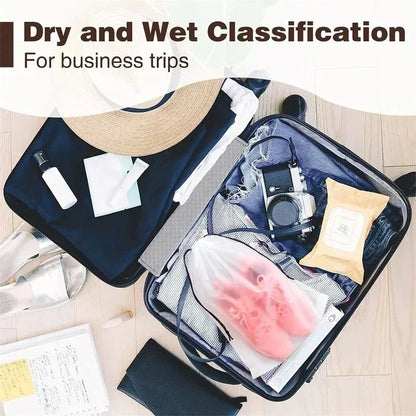 12/10pc Transparent Frosted Drawstring Bags Travel Waterproof Makeup Pocket Shoes Clothes Portable Underwear Organizer Pouch Bag