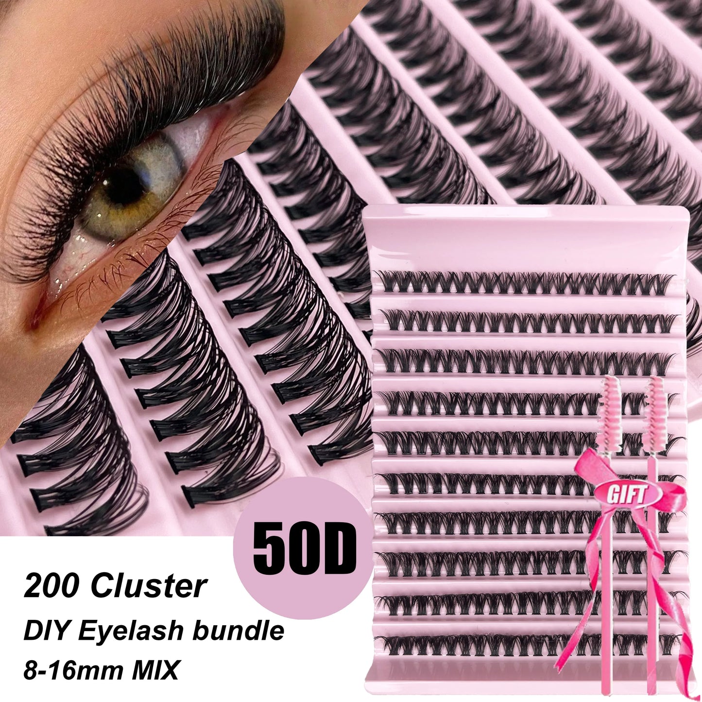 30D 40D 50D 60D Mink False Eyelash C/D Curl 8-16mm DIY Individual Eyelash Clusters Natural Eyelash Extension Makeup Tool Lashes