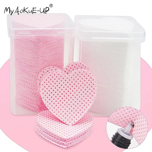 200 Pcs Disposable Lint-Free Paper Cotton Wipes Eyelash Extension Glue Remover Pads Cleaning Wipes Cosmetics Makeup Tools
